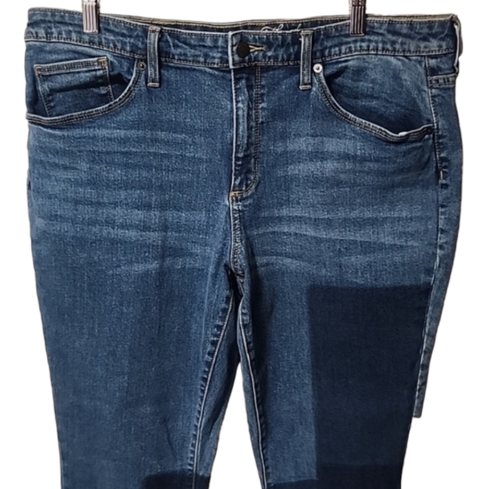 UNIVERSAL THREAD High Rise Kick Boot Crop Jeans 16 33 Patchwork Frayed Flare - Picture 4 of 12